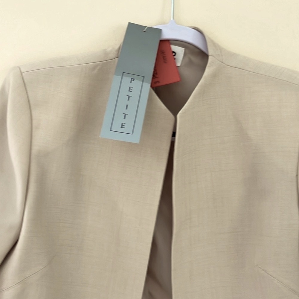 KASPER Beige Open Front Suit Jacket 6P NWT - Picture 5 of 10